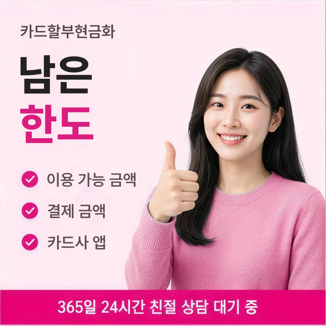 다음머니 카드할부현금화 남은 한도 확인 안내 배너 이미지